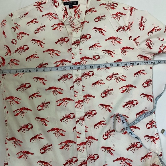J.CREW Mercantile Flex Lobster Print Seinfeld Cosmo Kramer Button Shirt SZ L - Picture 5 of 6